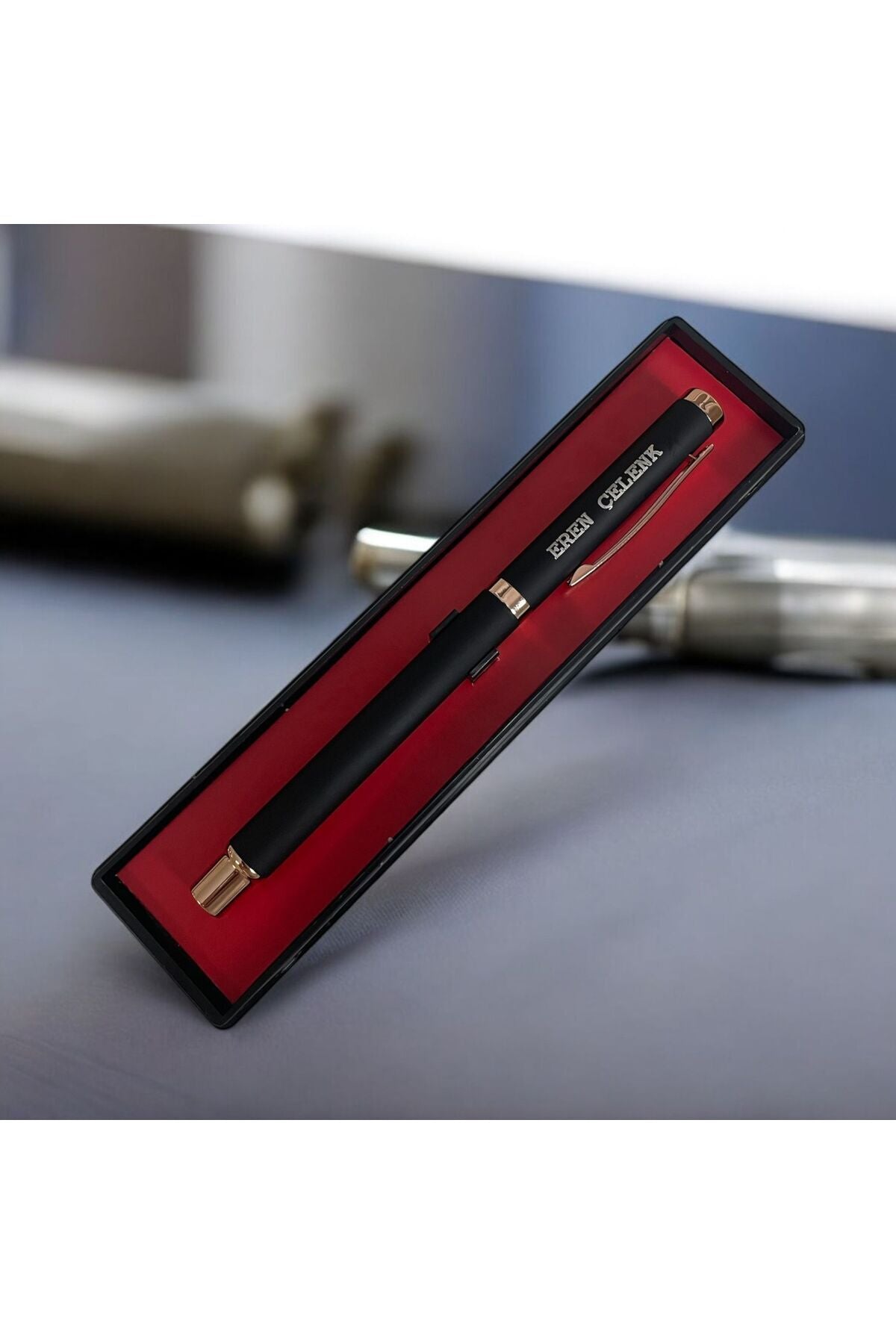 Luvary™- Kişiye Özel İsimli Özel Metal Roller Hediye Kutulu Siyah Kalem