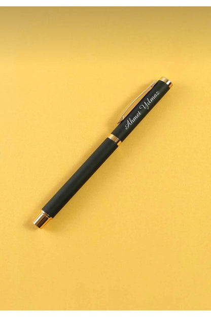 Luvary™- Kişiye Özel İsimli Özel Metal Roller Hediye Kutulu Siyah Kalem