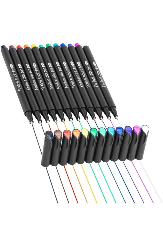 Luvary™- Fineliner 0.4 Mm Ince Uçlu Yazı Ve Çizim Kalemi 12 Renk