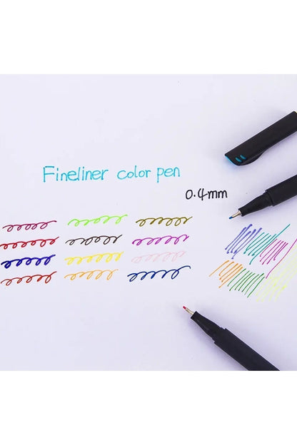 Luvary™- Fineliner 0.4 Mm Ince Uçlu Yazı Ve Çizim Kalemi 12 Renk
