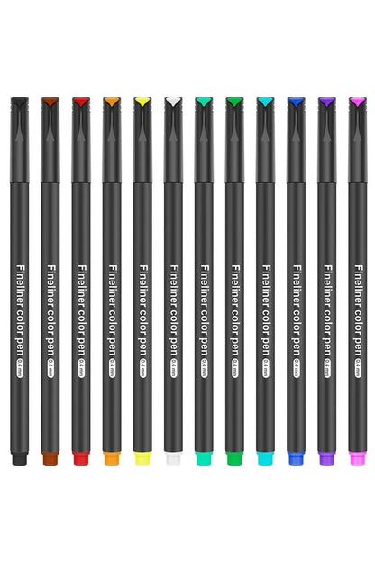Luvary™- Fineliner 0.4 Mm Ince Uçlu Yazı Ve Çizim Kalemi 12 Renk
