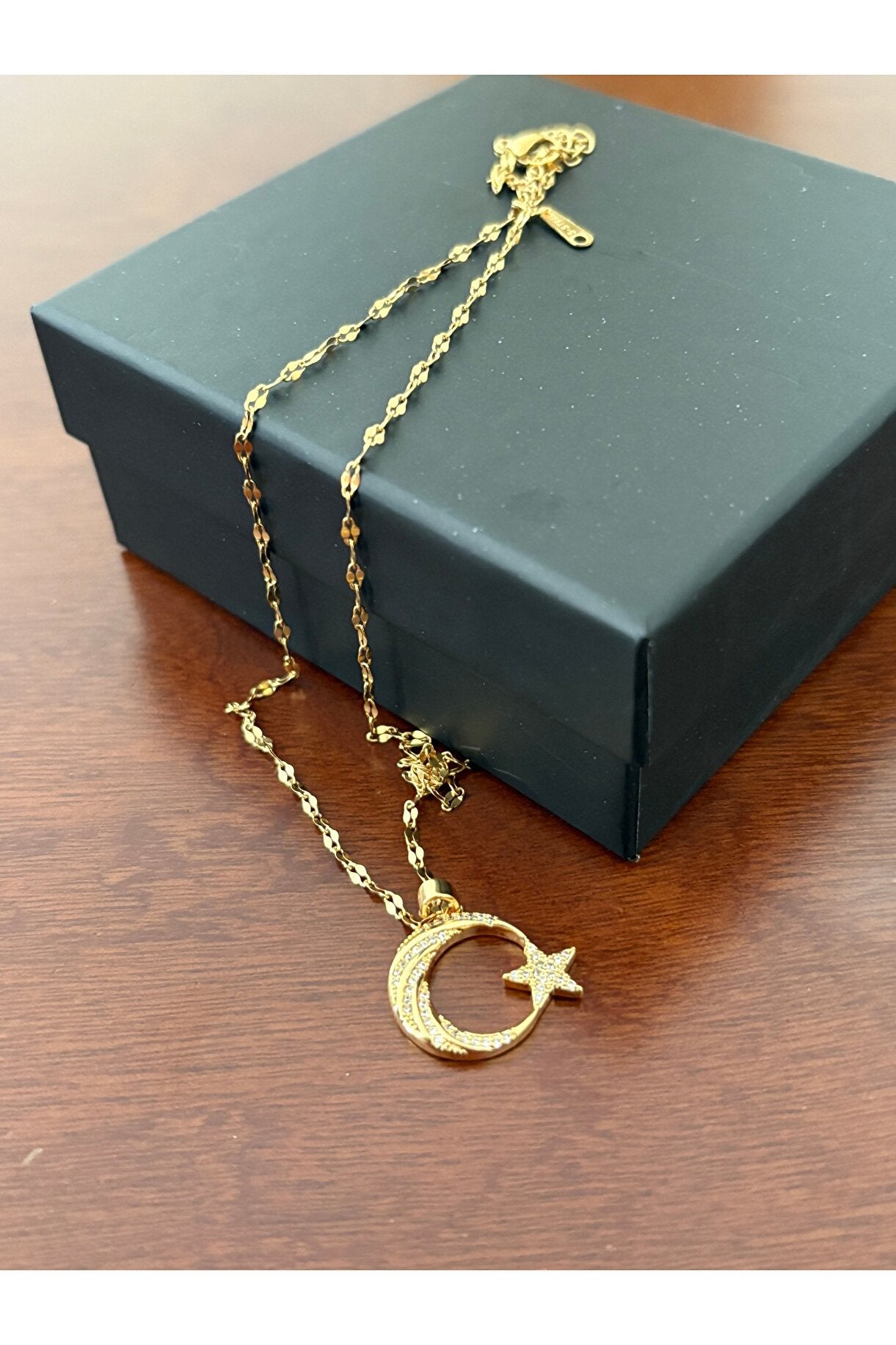 Ay Yıldız Kolye Zirkon Taşlı