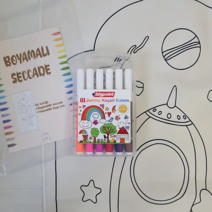 Boyamalı Seccade Yıkanabilir Silinebilir