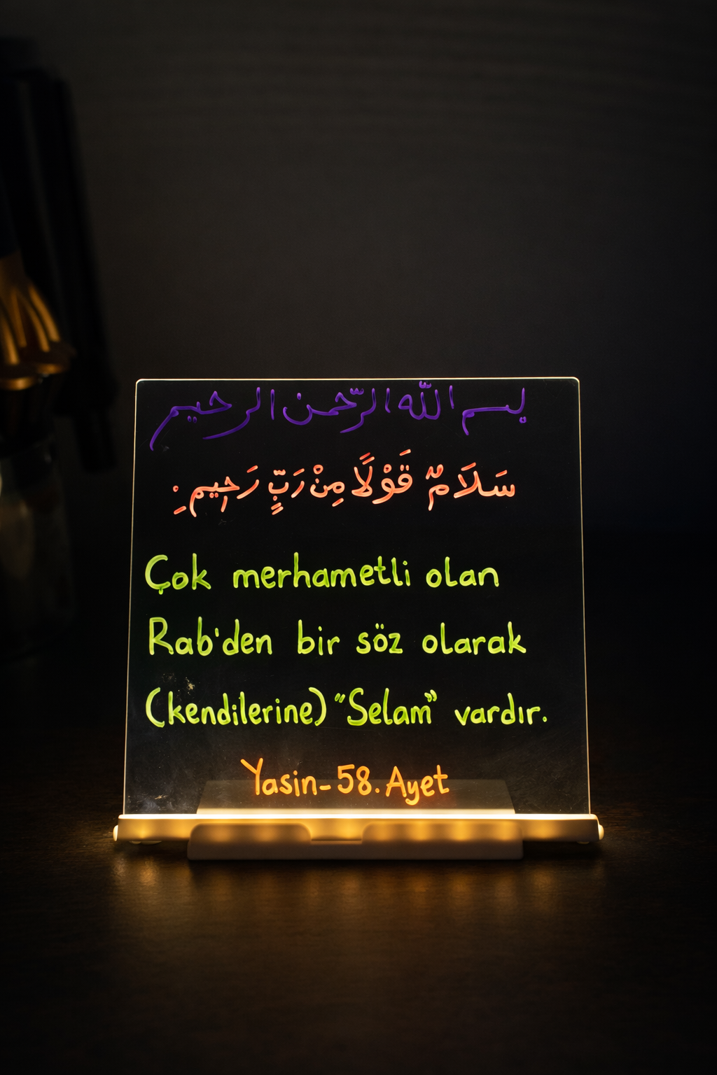 LED Işıklı Çizim ve Boyama Tahtası Stant ve 6 Adet Kalem Hediyeli + Boya Kartlı