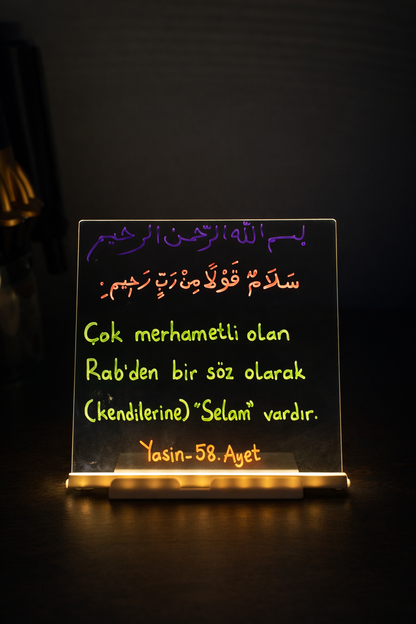 LED Işıklı Çizim ve Boyama Tahtası Stant ve 6 Adet Kalem Hediyeli + Boya Kartlı