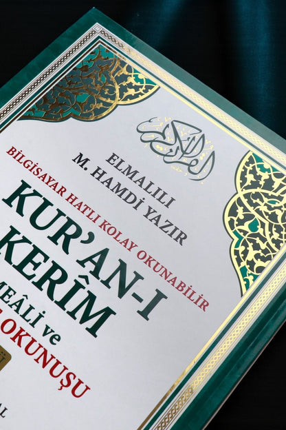 Rahle Boy Bilgisayar Hatlı Kuran-ı Kerim Yüce Meâli ve Okunuşu - Yeşil