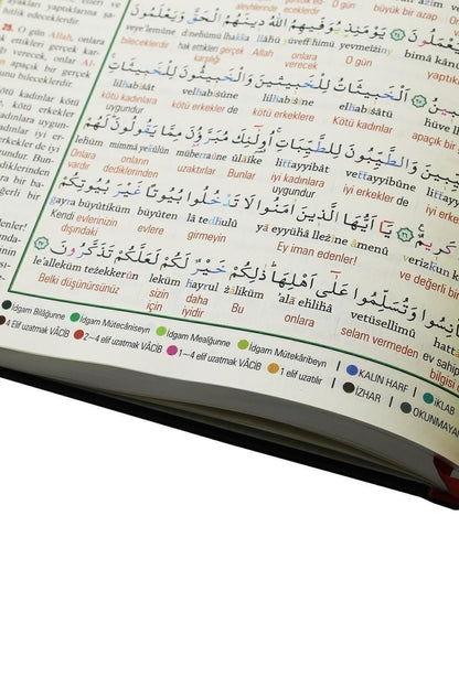 Kuranı Kerim 7 Özellikli Arapça Satır Arası Türkçe Okunuş Kelime Anlamı Meal Tecvidli Büyük Yazılı Cami Boy