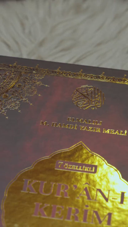 Kuranı Kerim 7 Özellikli Arapça Satır Arası Türkçe Okunuş Kelime Anlamı Meal Tecvidli Büyük Yazılı Cami Boy